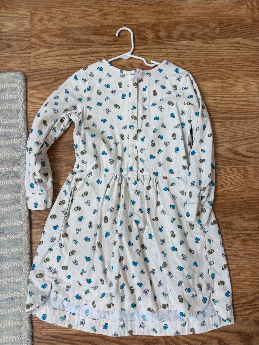 Tea Collection White Floral Long-Sleeve Cotton Dress